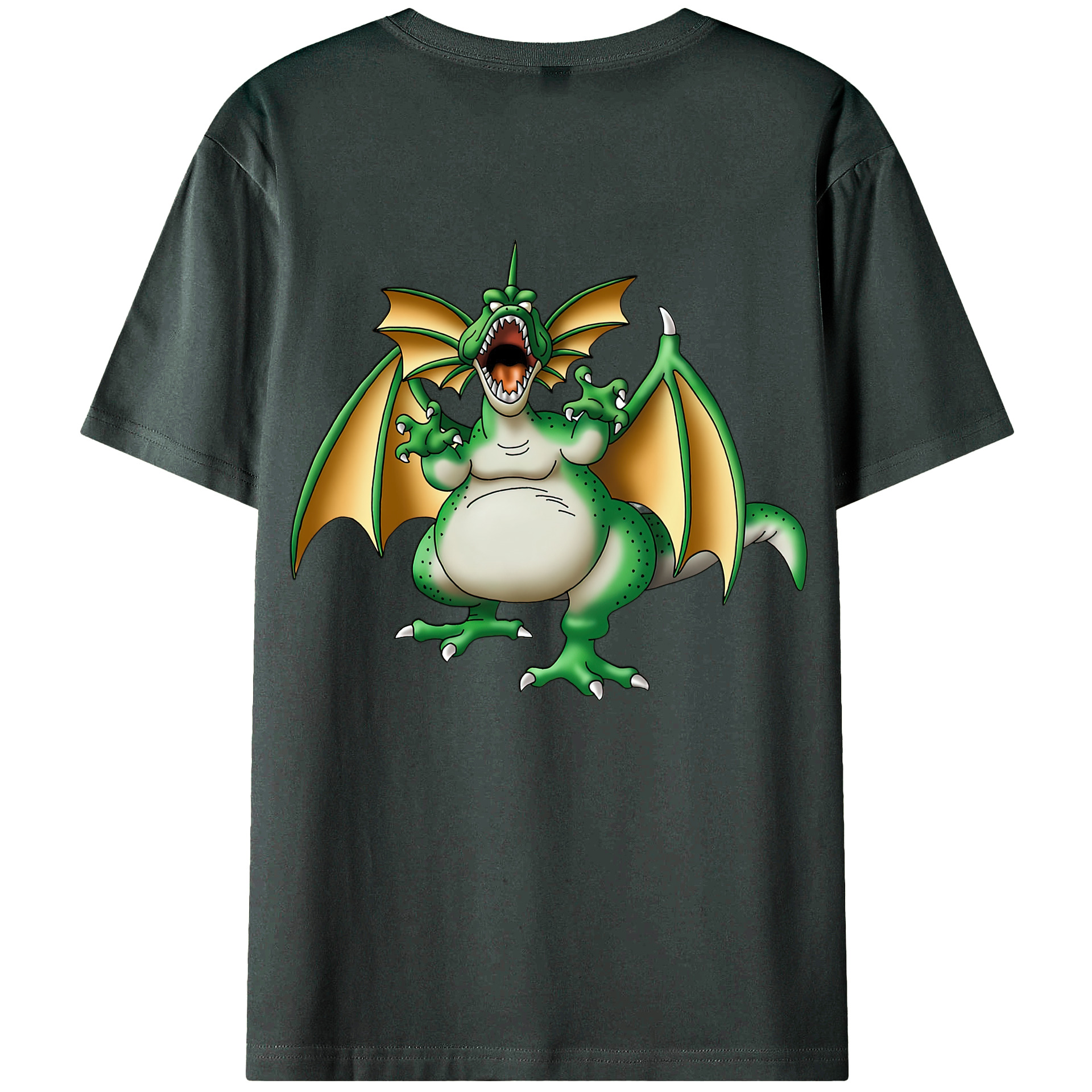 （画像用） ドラゴンクエスト Doragon Kuesuto Dragon Quest 綿100％ メンズ半袖Tシャツ（バックプリント） 通気性
